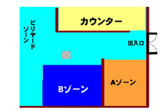 入口付近、ビリヤード場などのゲームコーナー